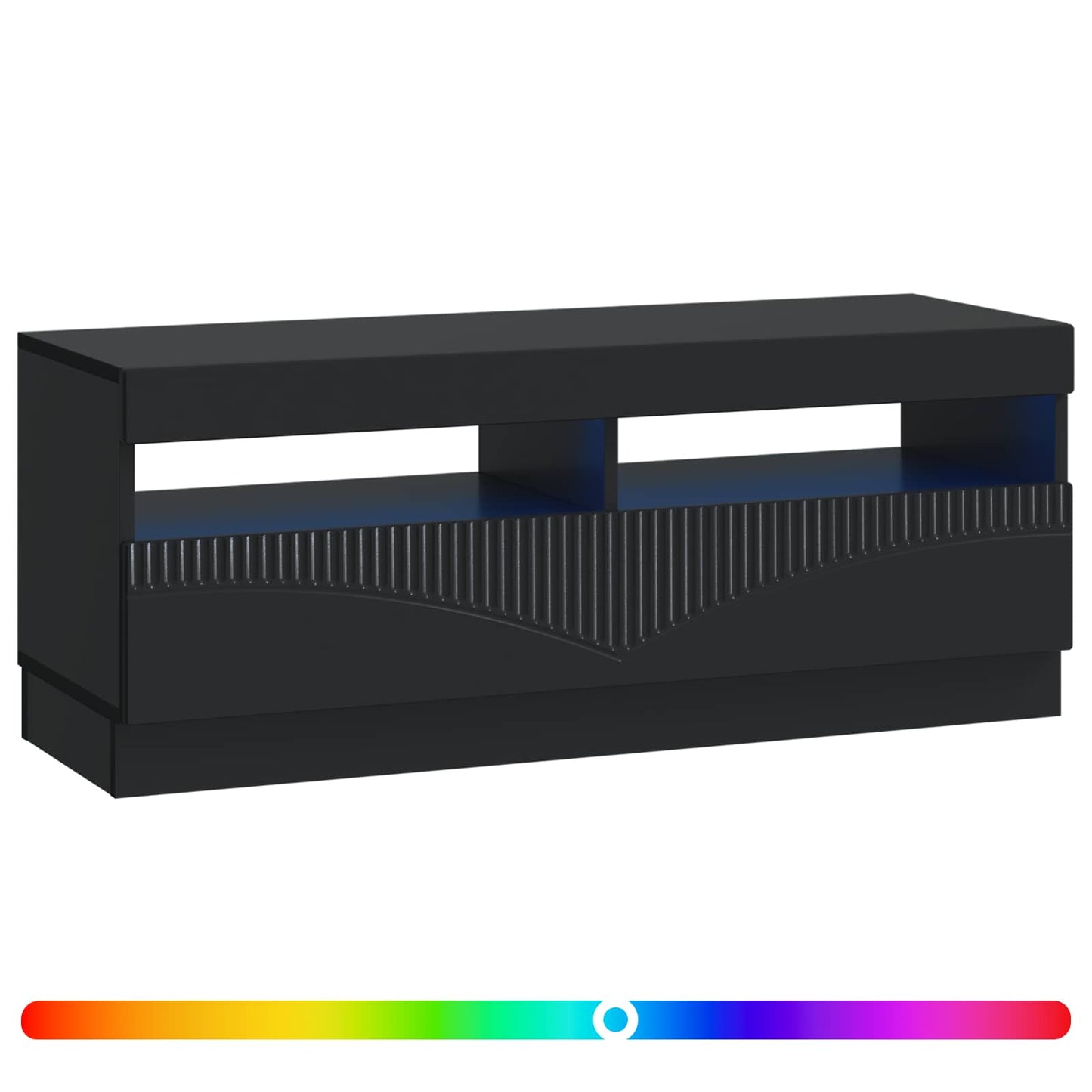 LED TV szekrény Fekete Szerelt Fa
