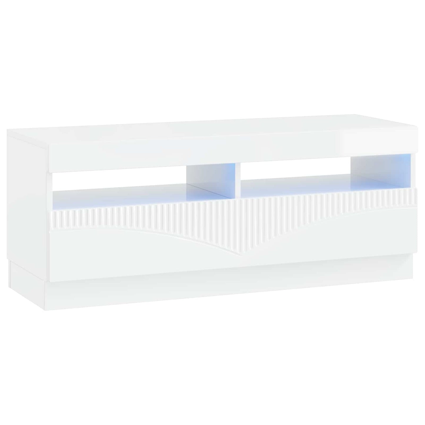 LED TV szekrény Magasfényű Fehér Szerelt Fa