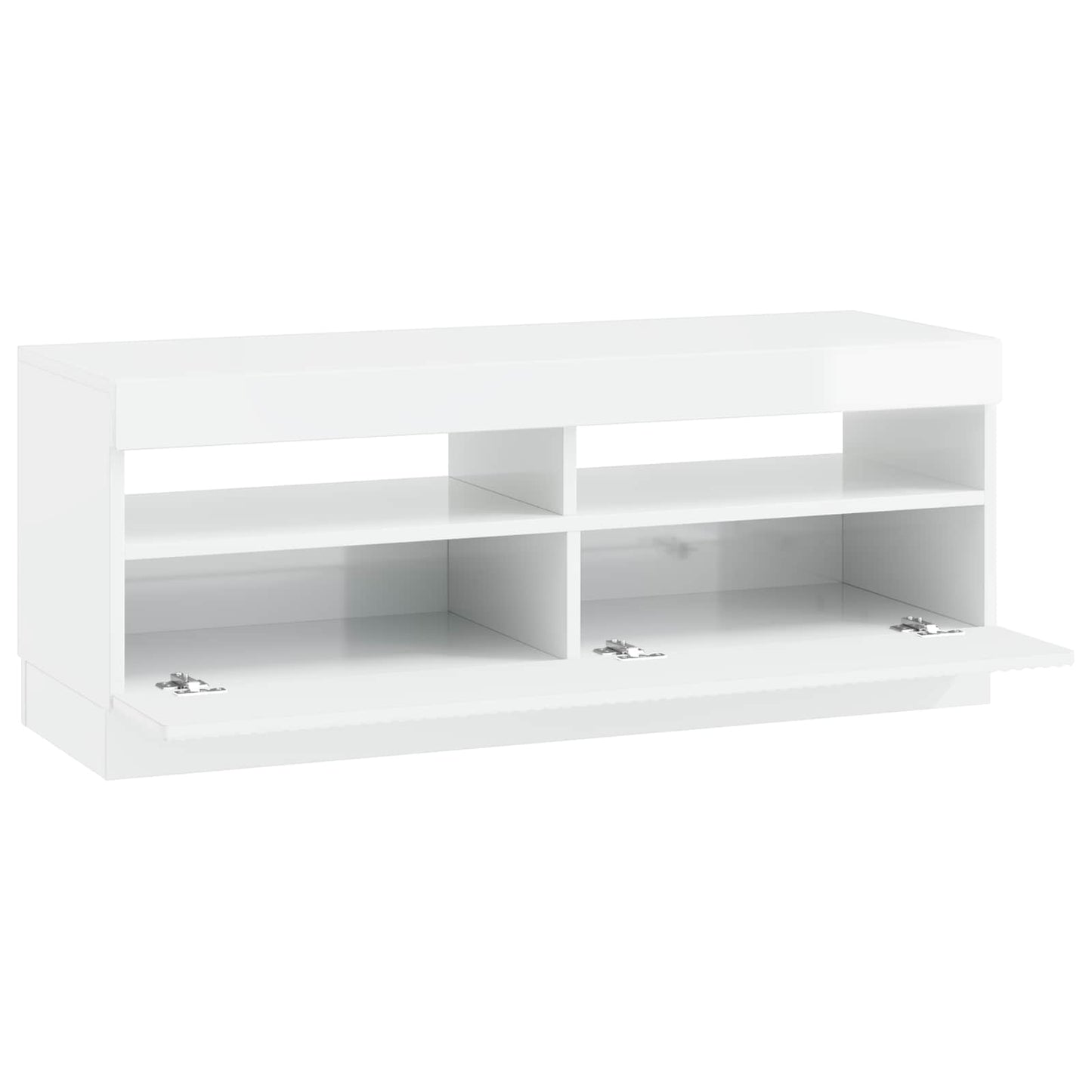 LED TV szekrény Magasfényű Fehér Szerelt Fa