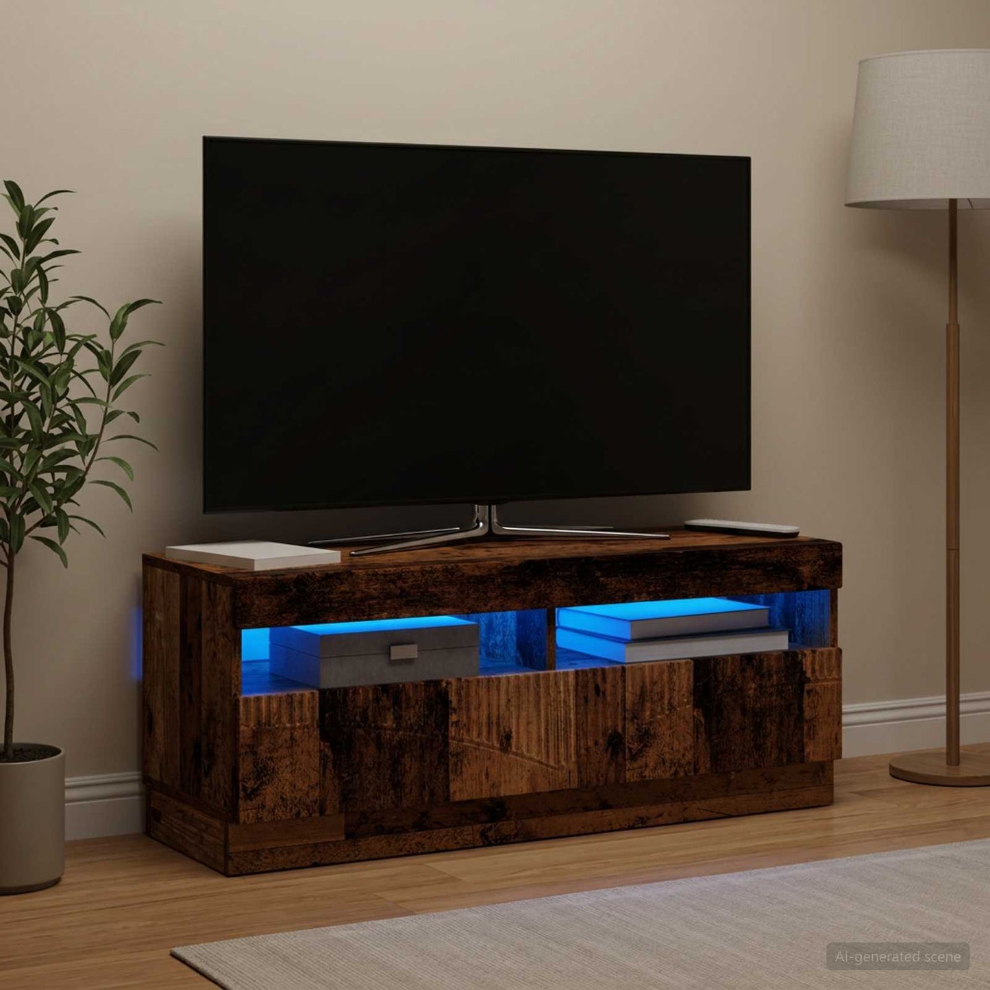 LED TV szekrény Antik Fa Szerelt Fa