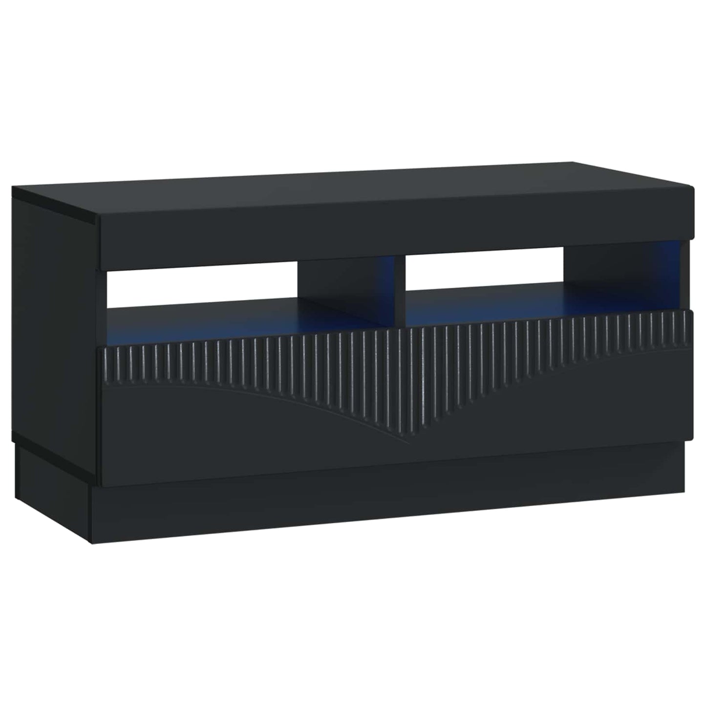LED TV szekrény Fekete Szerelt Fa