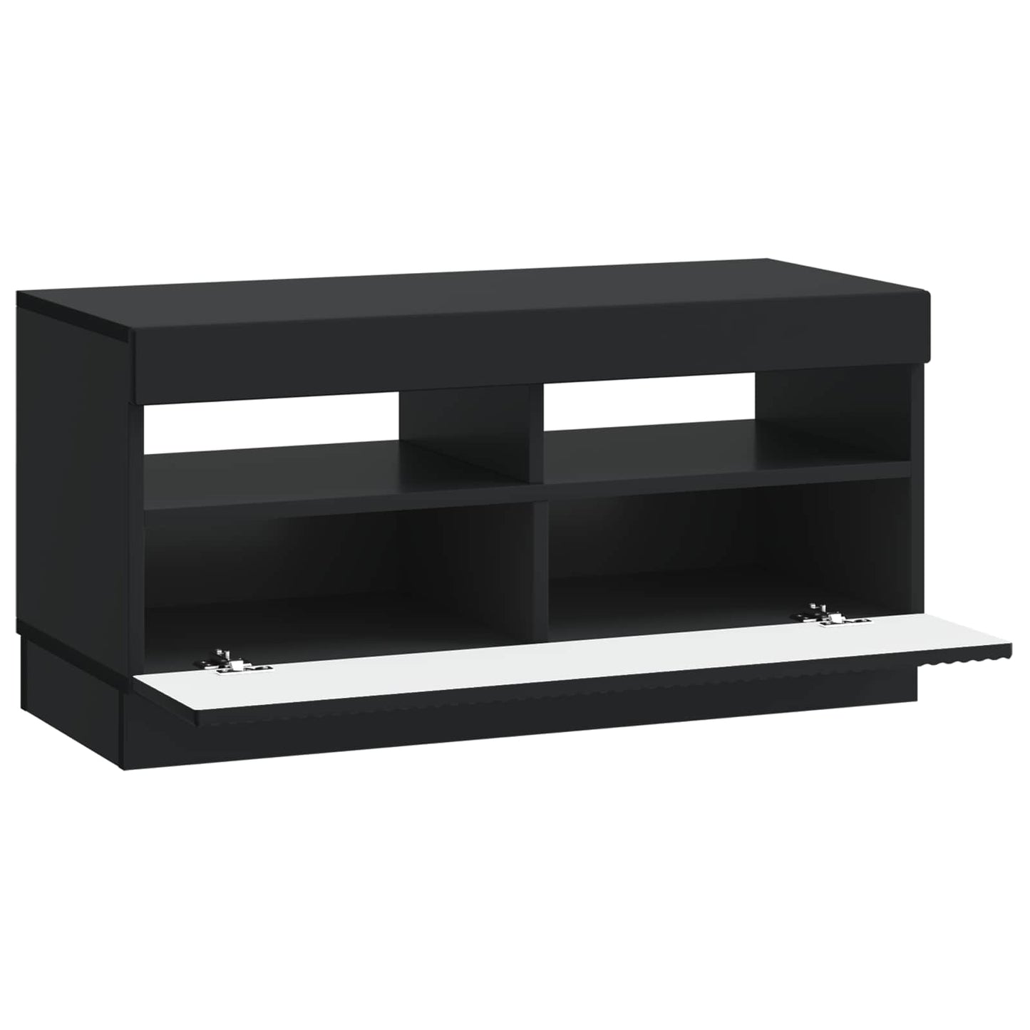 LED TV szekrény Fekete Szerelt Fa