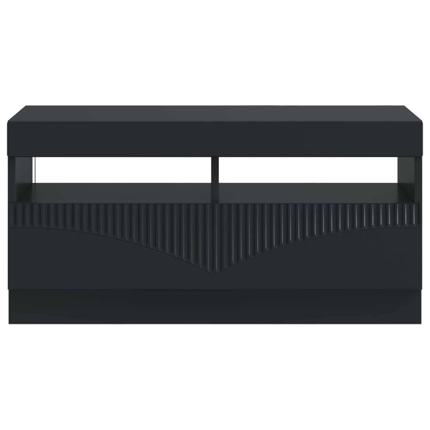 LED TV szekrény Fekete Szerelt Fa