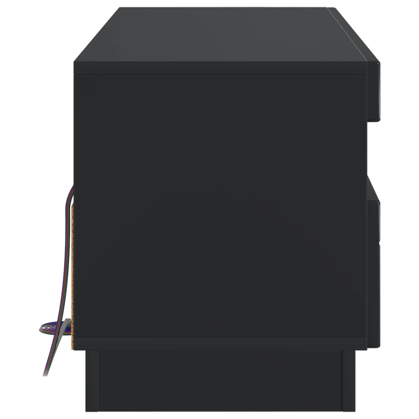 LED TV szekrény Fekete Szerelt Fa