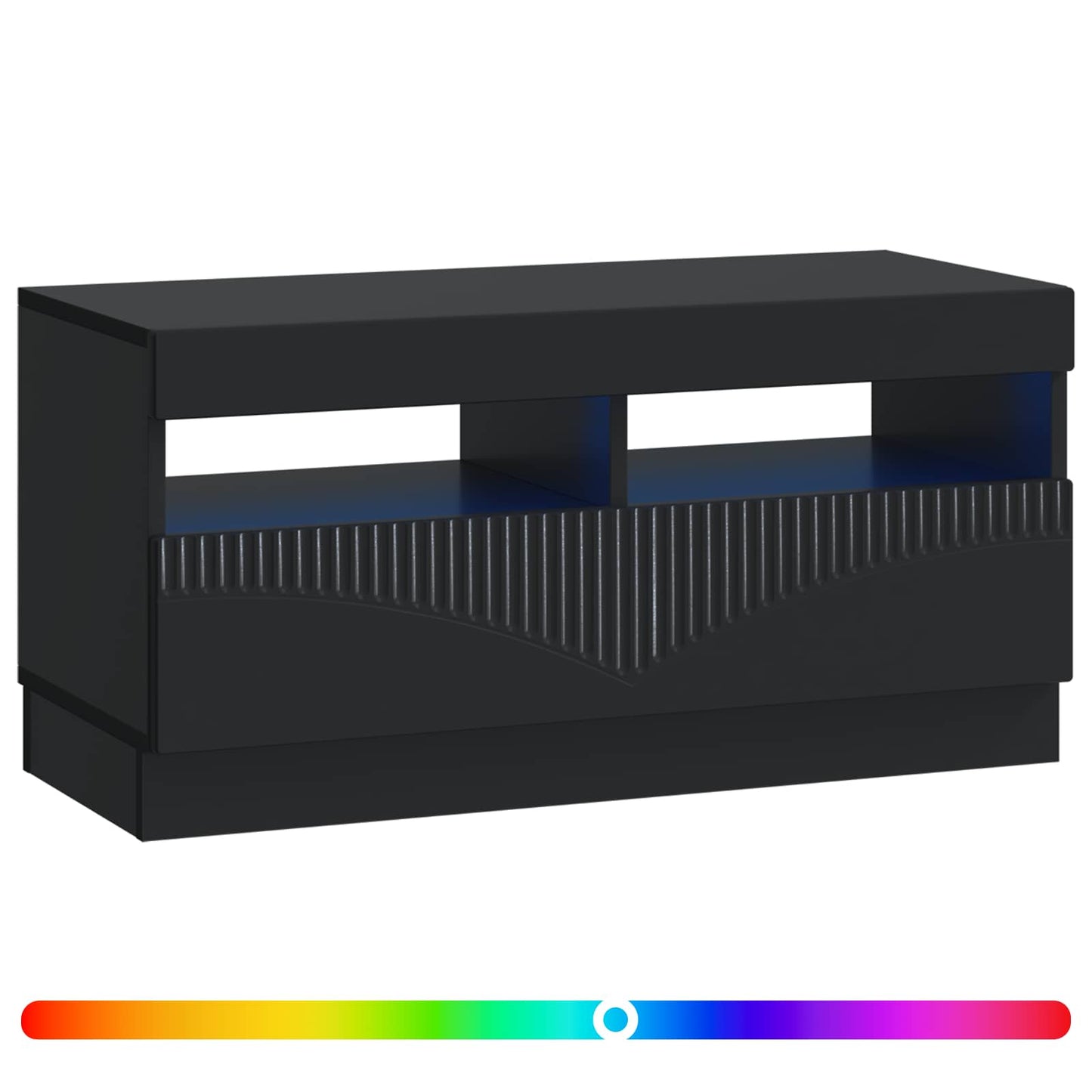 LED TV szekrény Fekete Szerelt Fa