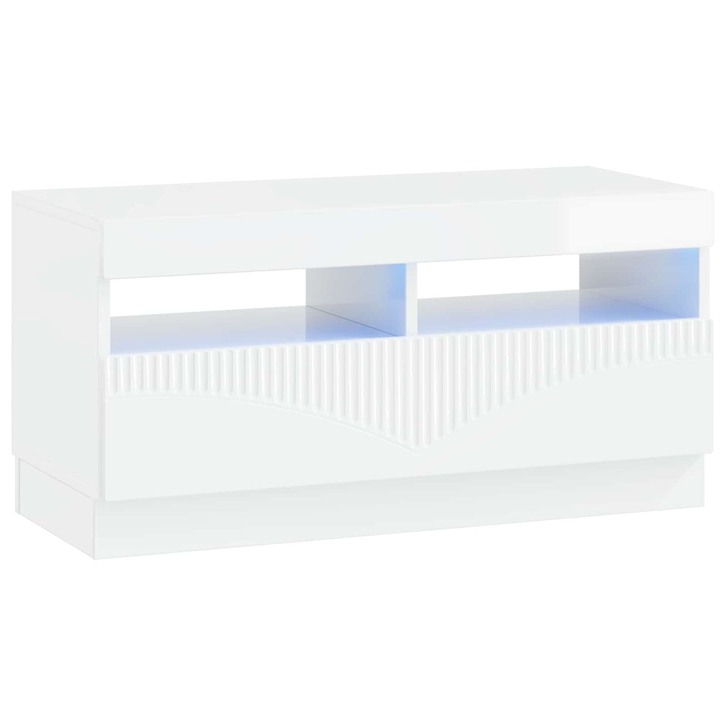 LED TV szekrény Magasfényű Fehér Szerelt Fa