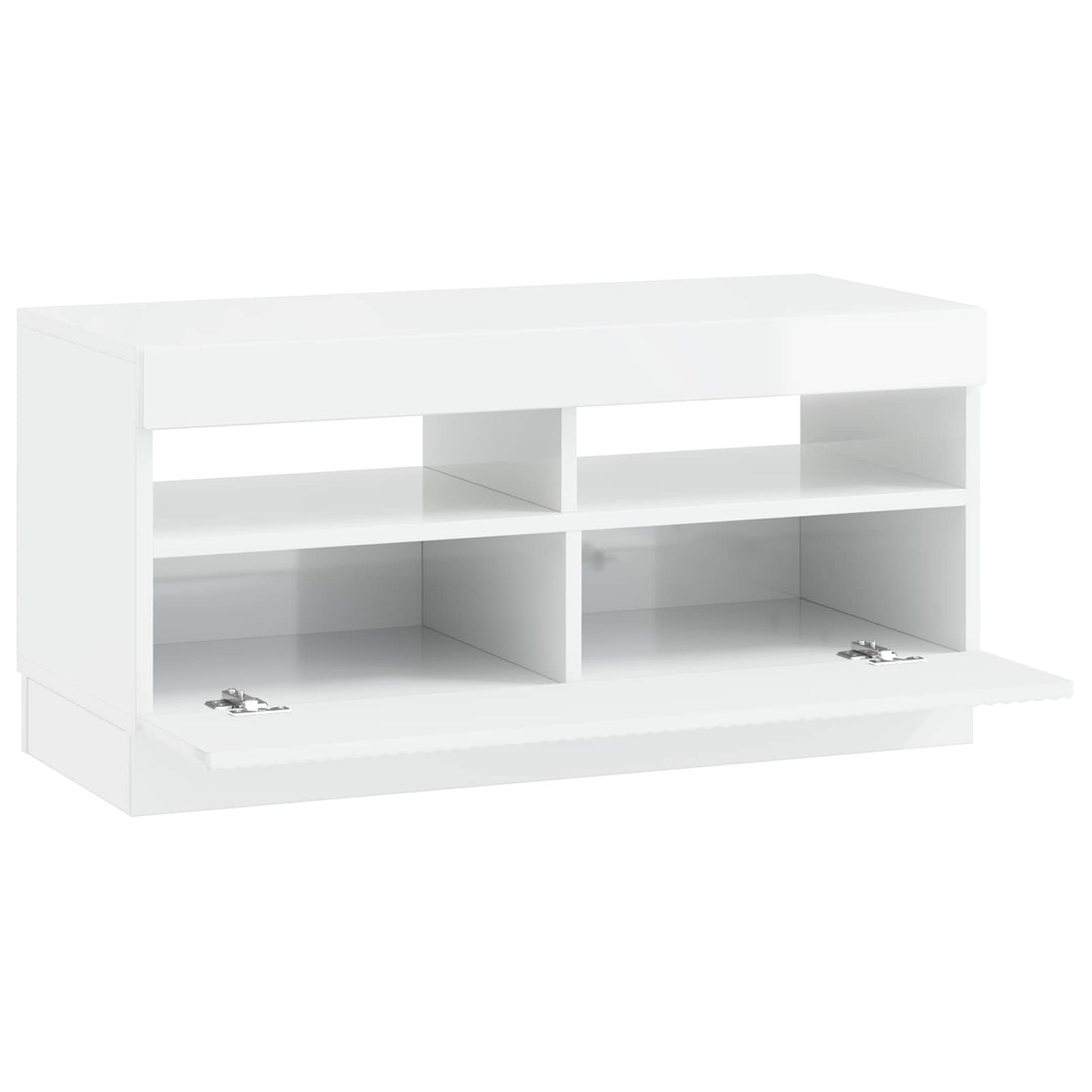 LED TV szekrény Magasfényű Fehér Szerelt Fa