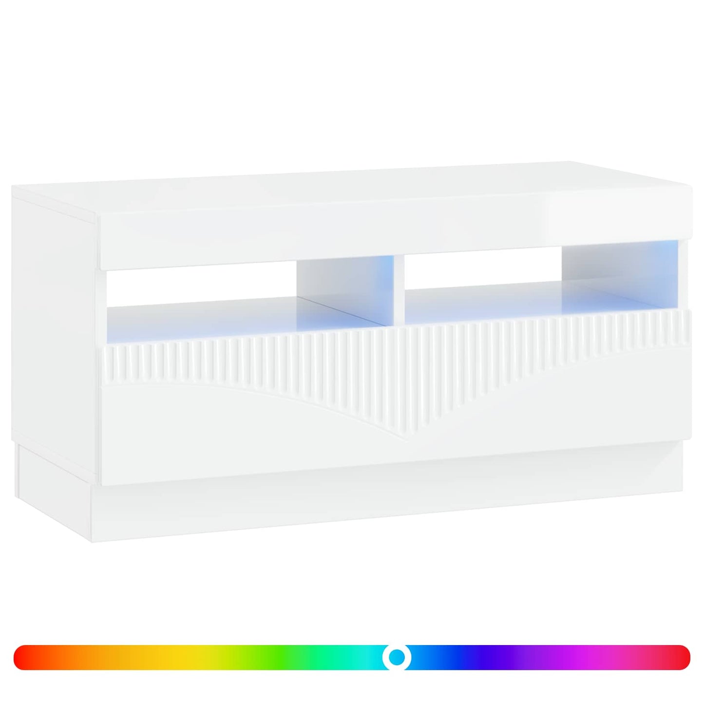 LED TV szekrény Magasfényű Fehér Szerelt Fa