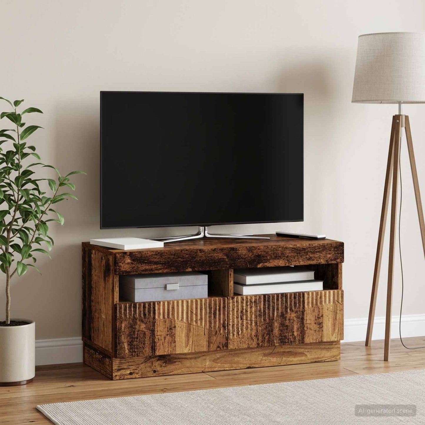 LED TV szekrény Antik Fa Szerelt Fa