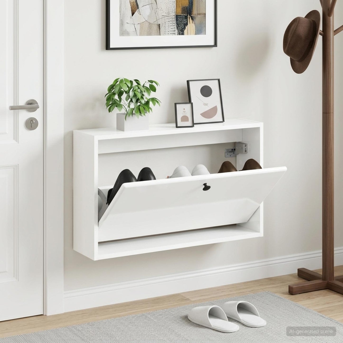 Fali Cipőtartó BREDA 71 x 17 x 43 cm Szerelt Fa