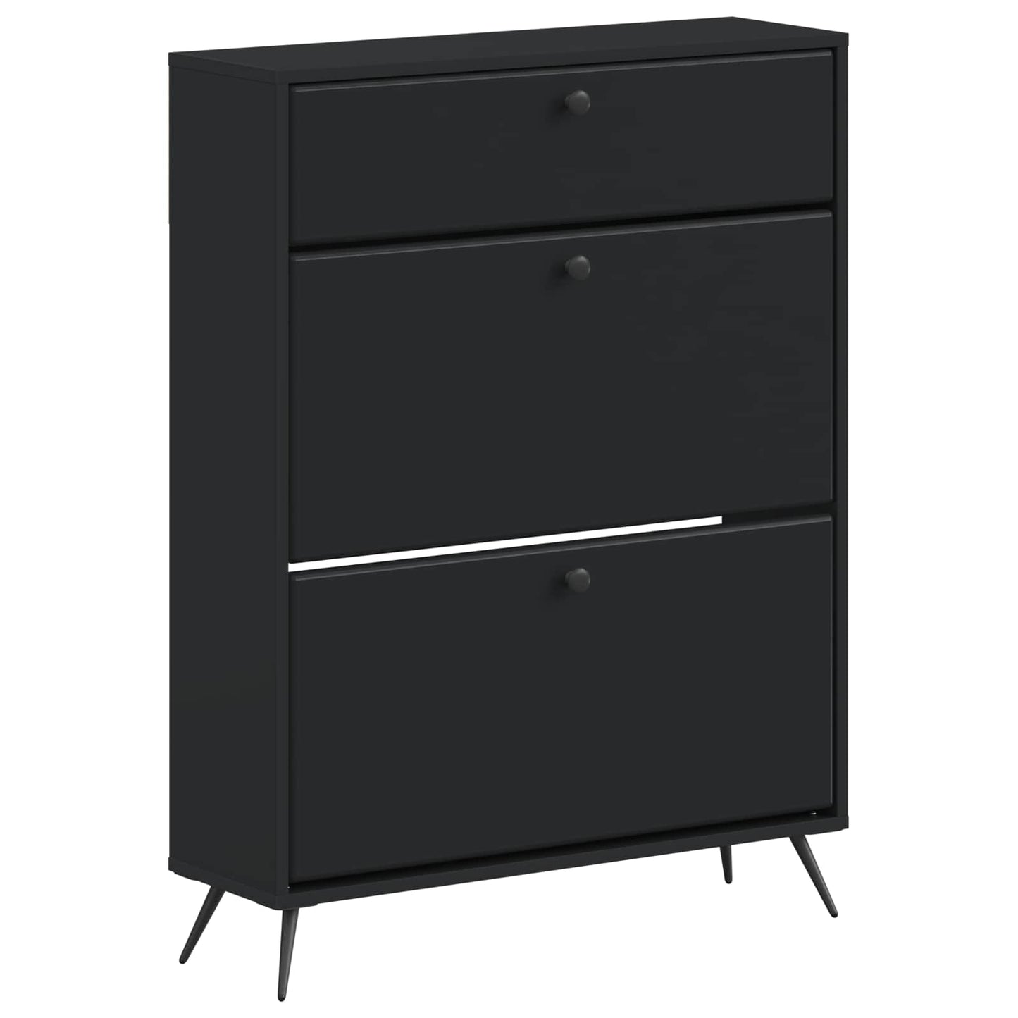 Cipőszekrény BREDA 78 x 24 x 103 cm Szerelt Fa Fekete