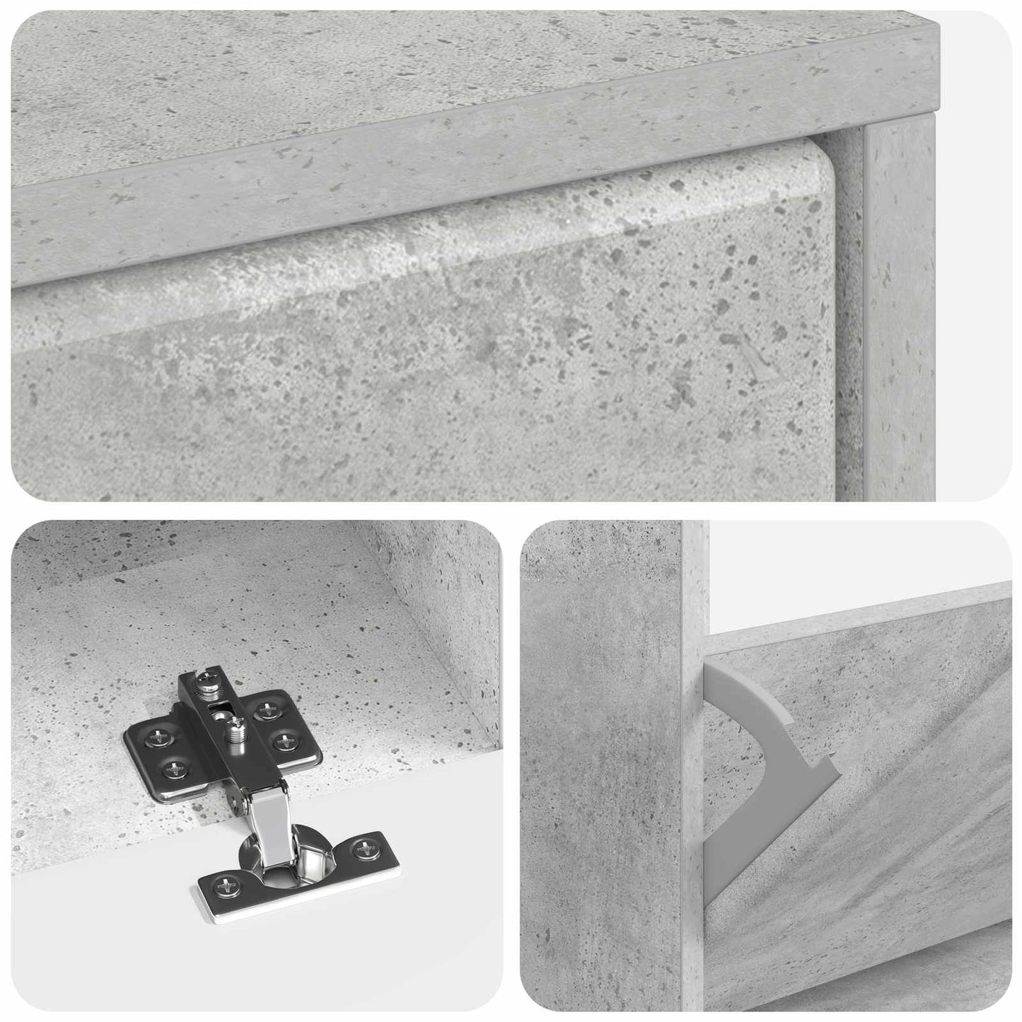 Cipőszekrény BREDA 78 x 24 x 103 cm Szerelt Fa Betonszürke