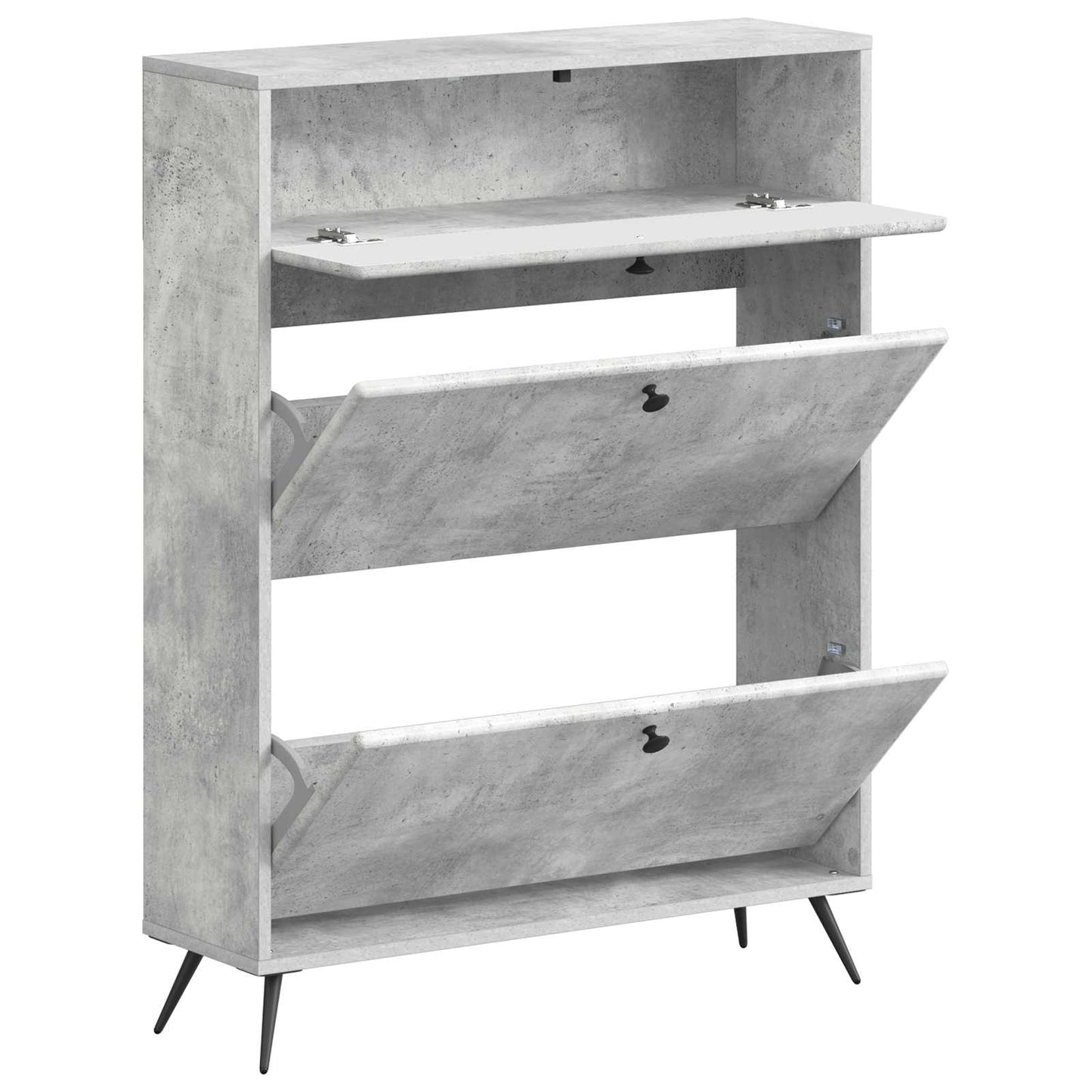 Cipőszekrény BREDA 78 x 24 x 103 cm Szerelt Fa Betonszürke