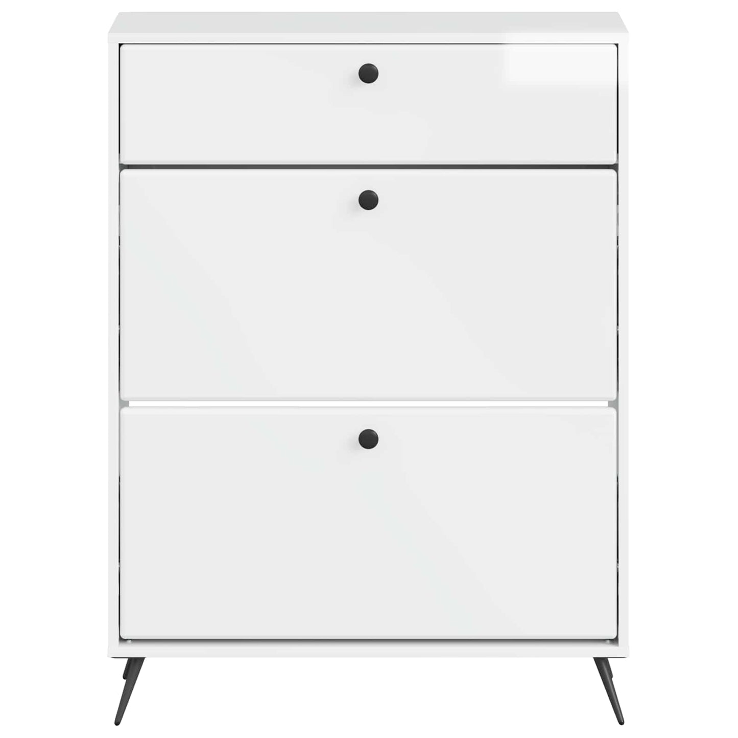 Cipőszekrény BREDA 78 x 24 x 103 cm Szerelt Fa Magasfényű Fehér