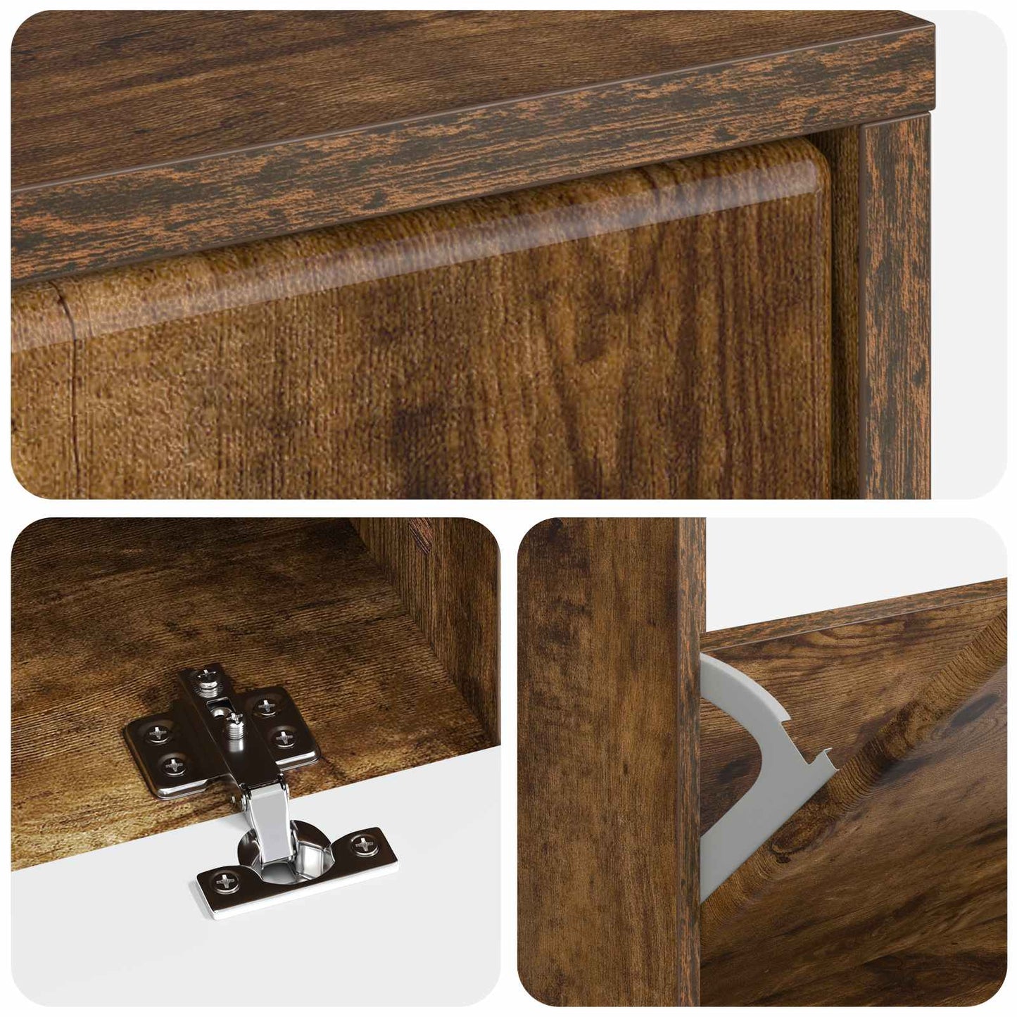 Cipőszekrény BREDA 78 x 24 x 103 cm Szerelt Fa Füstös Tölgy