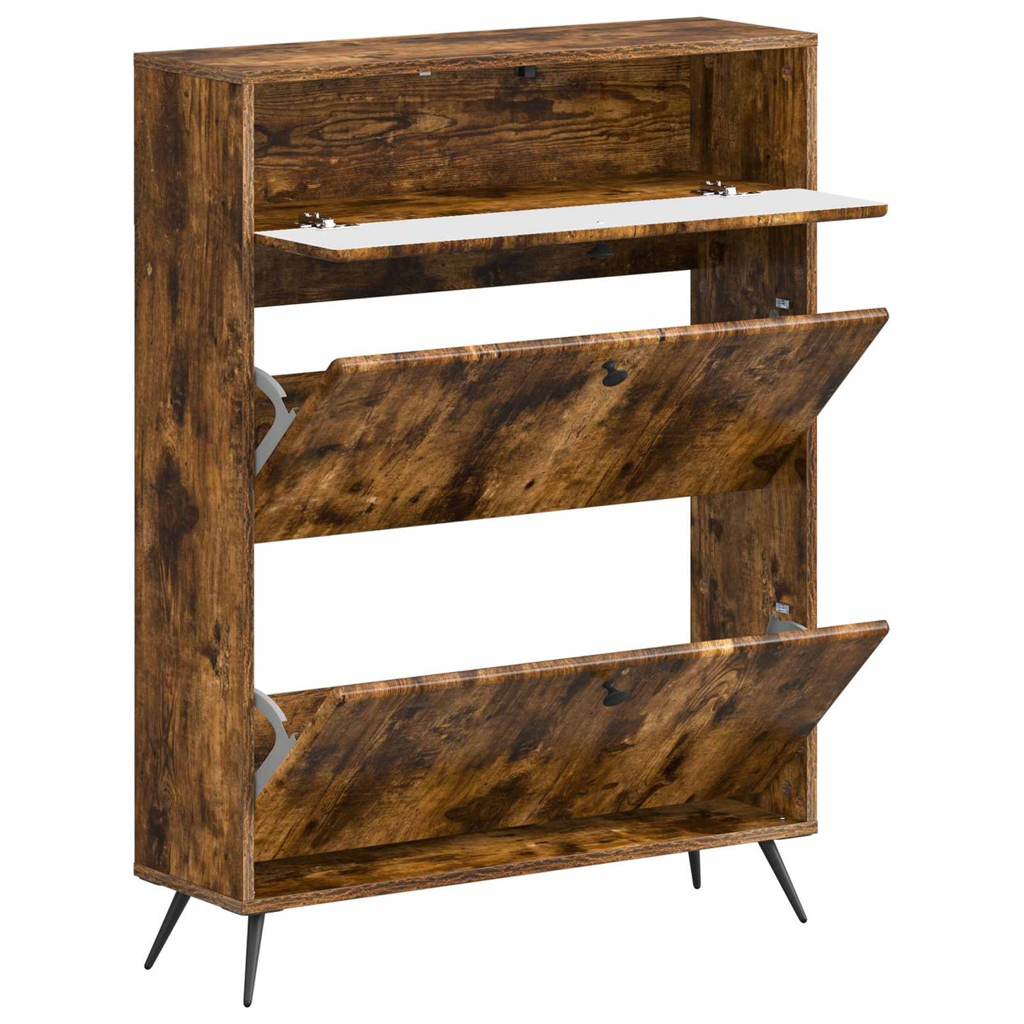 Cipőszekrény BREDA 78 x 24 x 103 cm Szerelt Fa Füstös Tölgy