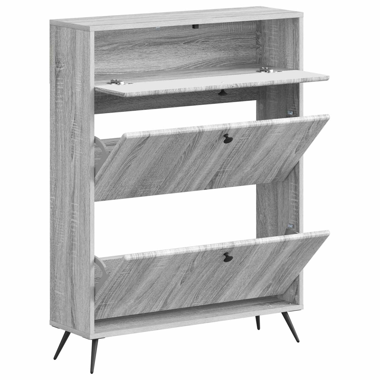 Cipőszekrény BREDA 78 x 24 x 103 cm Szerelt Fa Szürke Sonoma