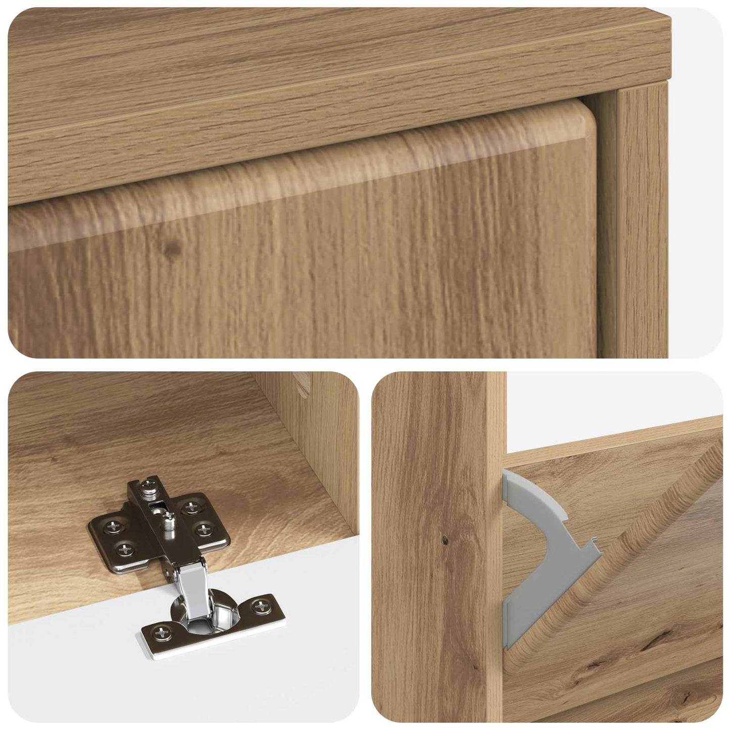 Cipőszekrény BREDA 78 x 24 x 103 cm Szerelt Fa Kézműves Tölgy