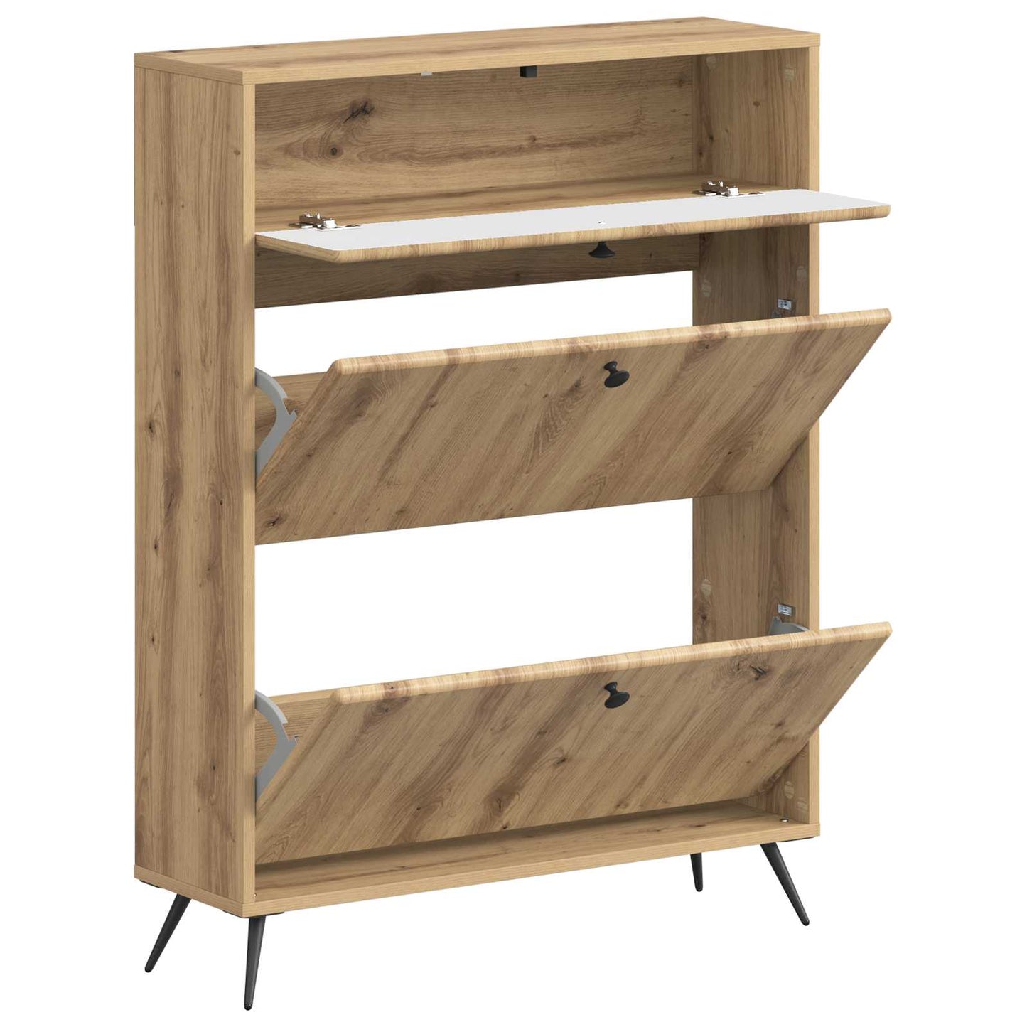 Cipőszekrény BREDA 78 x 24 x 103 cm Szerelt Fa Kézműves Tölgy