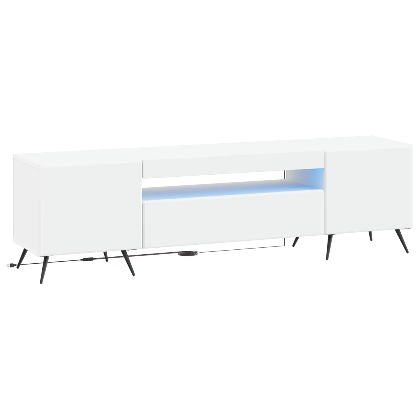 LED TV szekrény Fehér Szerelt Fa