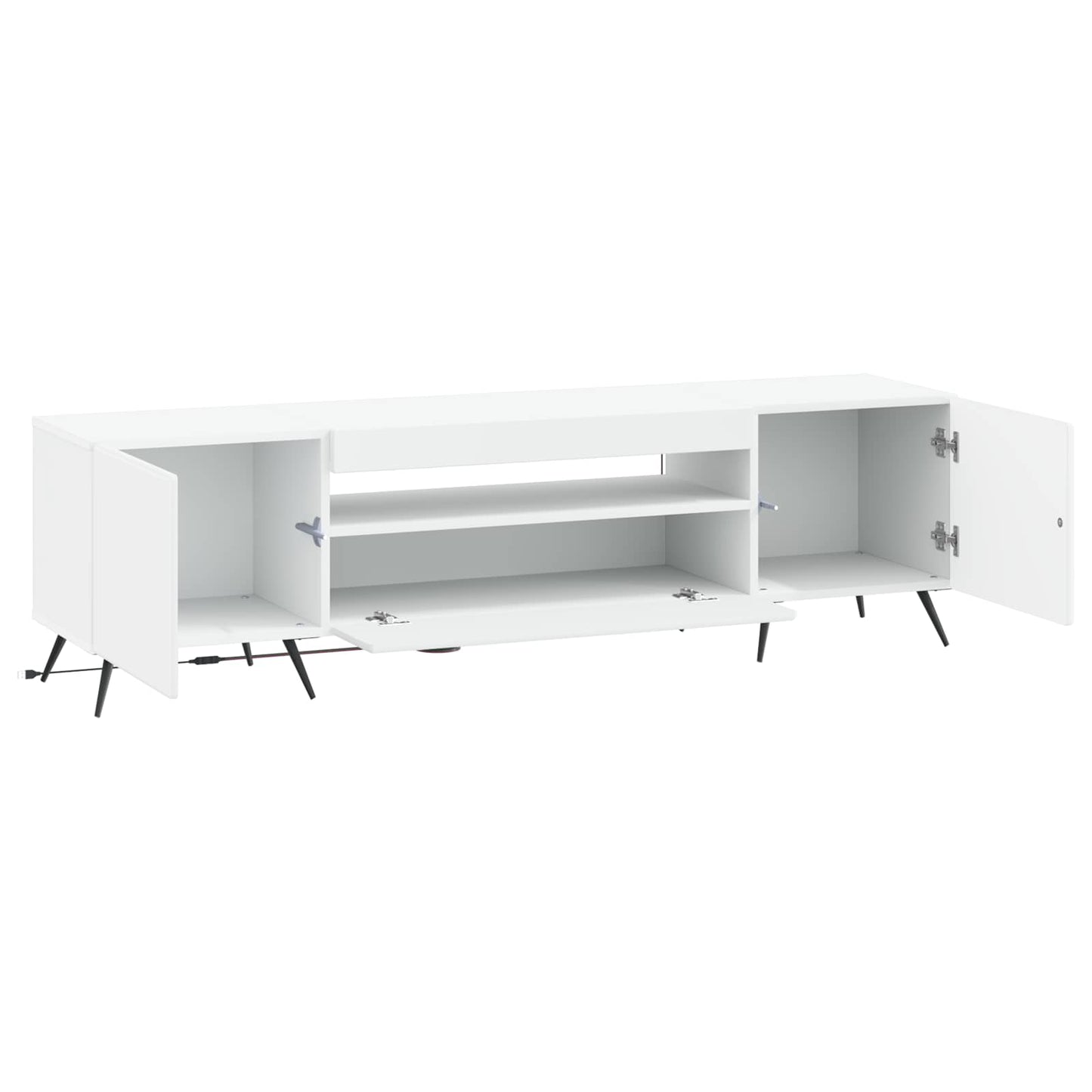 LED TV szekrény Fehér Szerelt Fa