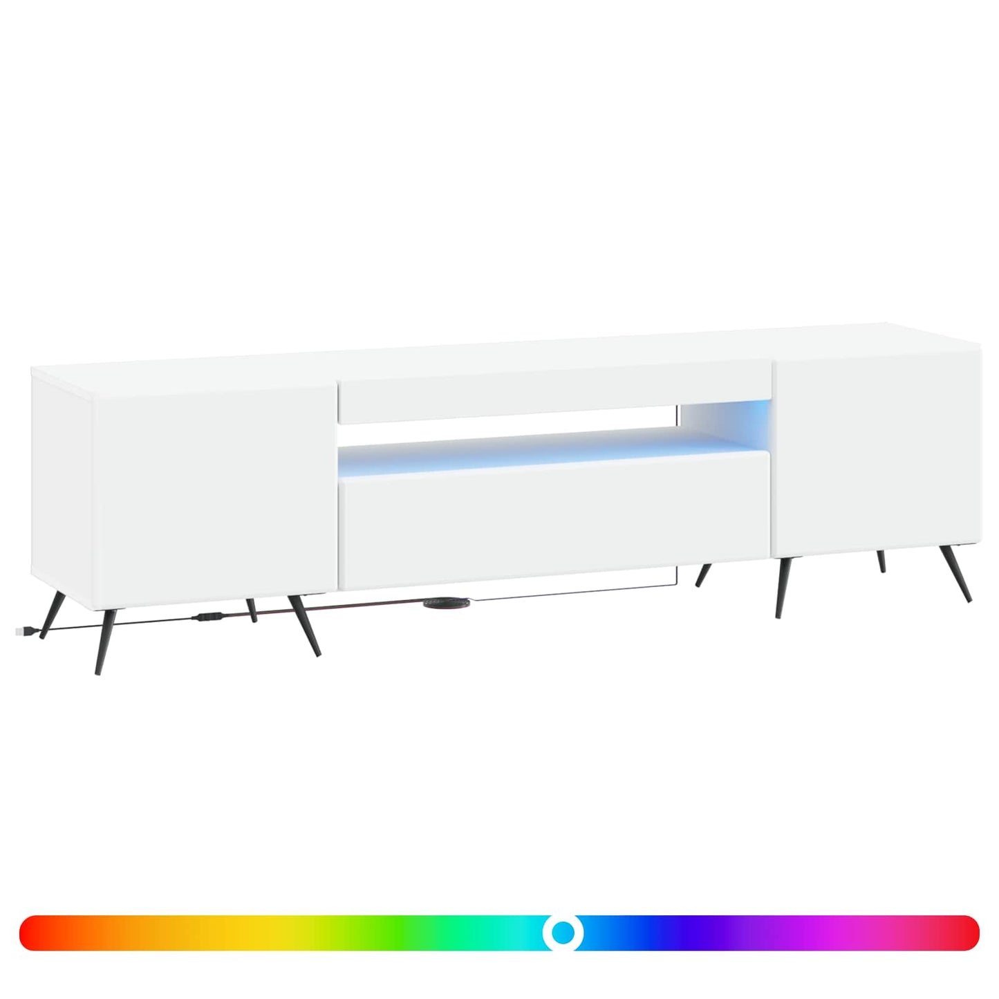 LED TV szekrény Fehér Szerelt Fa