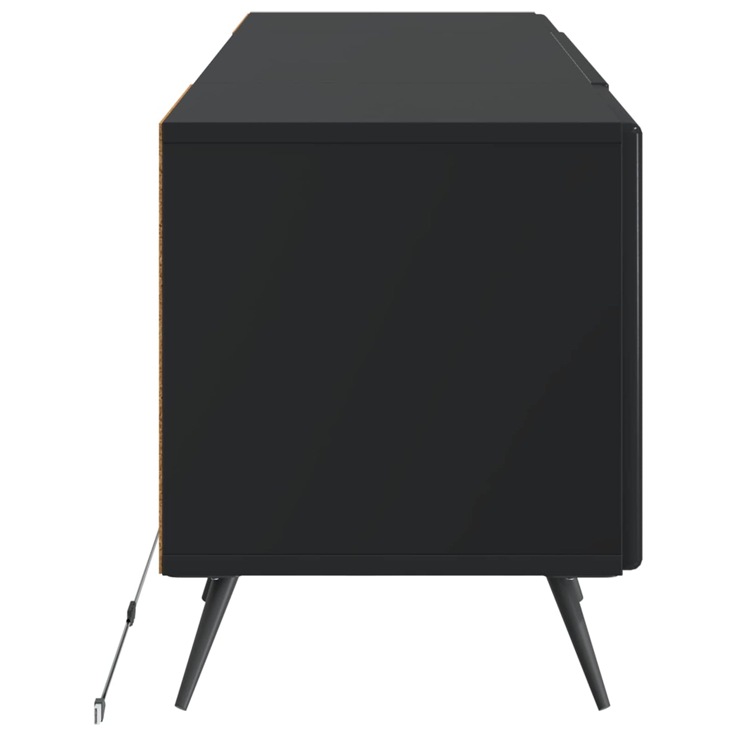 LED TV szekrény Fekete Szerelt Fa