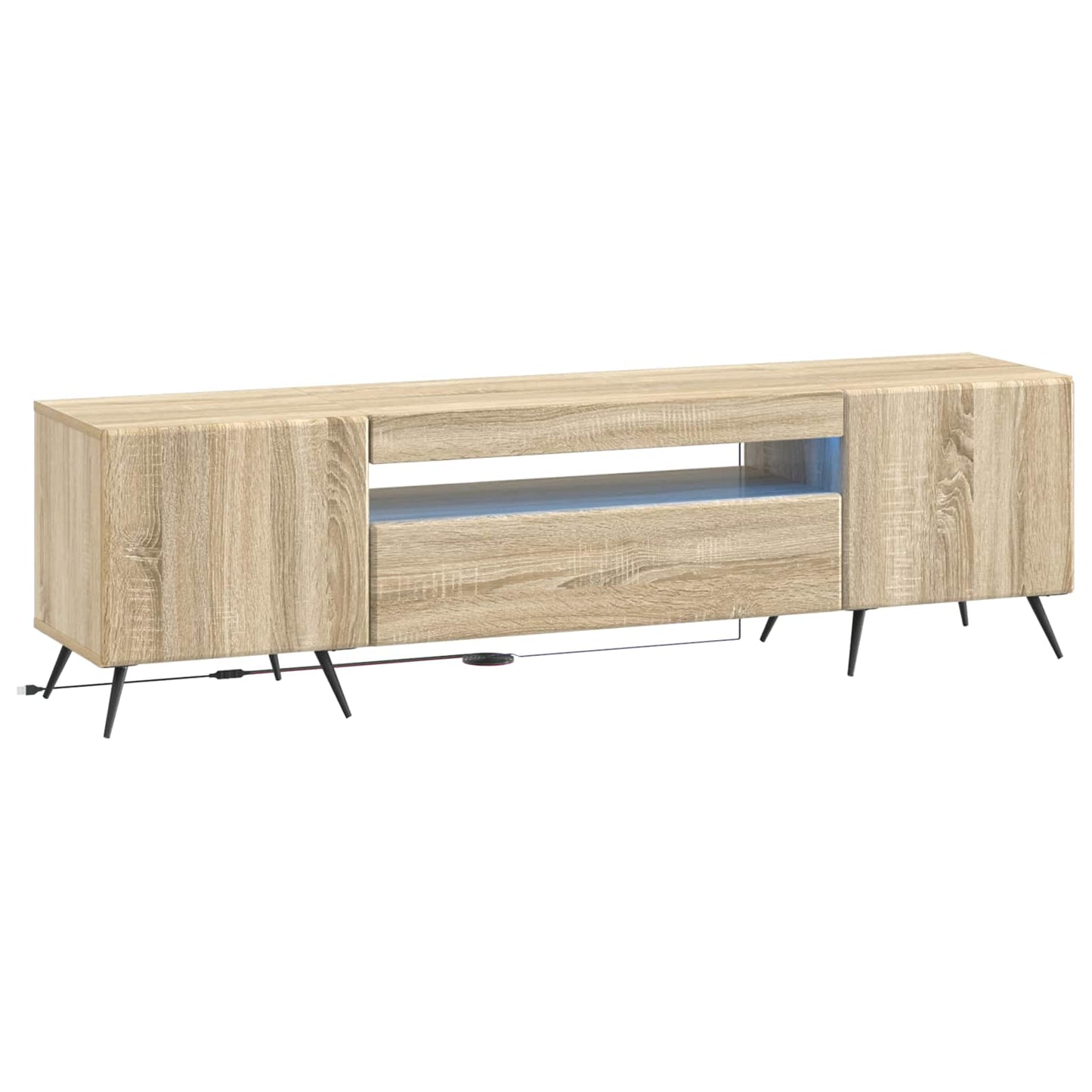 LED TV szekrény Sonoma Tölgy Szerelt Fa