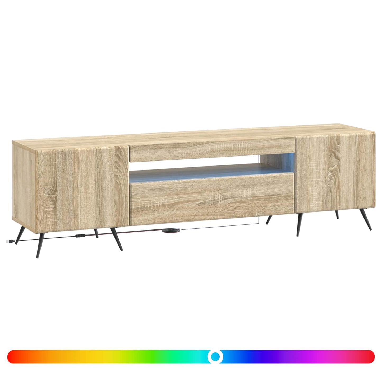 LED TV szekrény Sonoma Tölgy Szerelt Fa