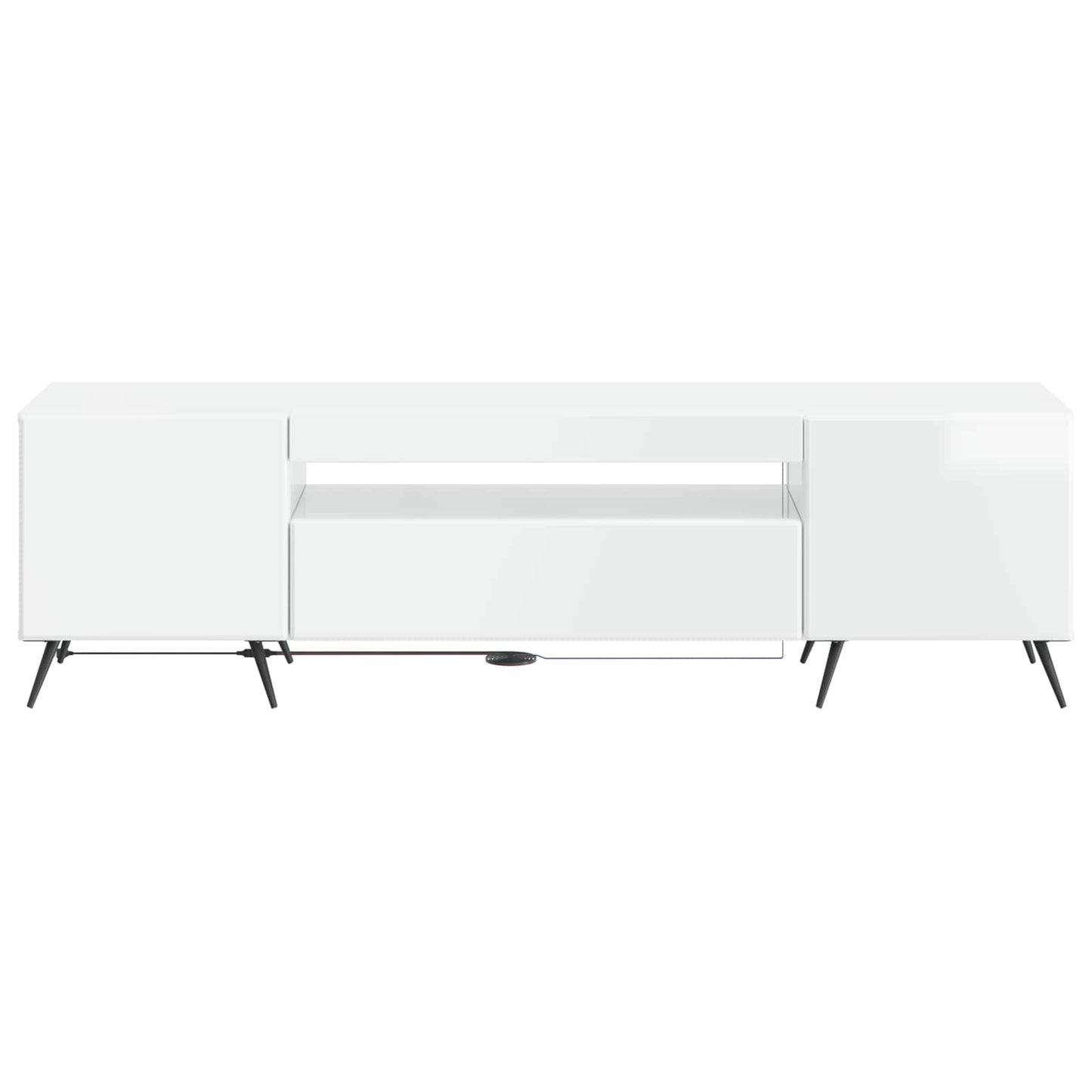 LED TV szekrény Magasfényű Fehér Szerelt Fa
