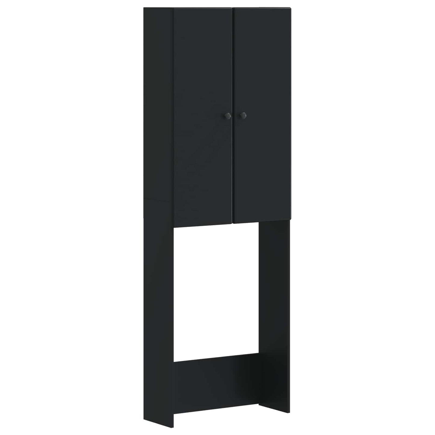 WC Szekrény BREDA Fekete 66 x 25,5 x 190 cm Szerelt Fa