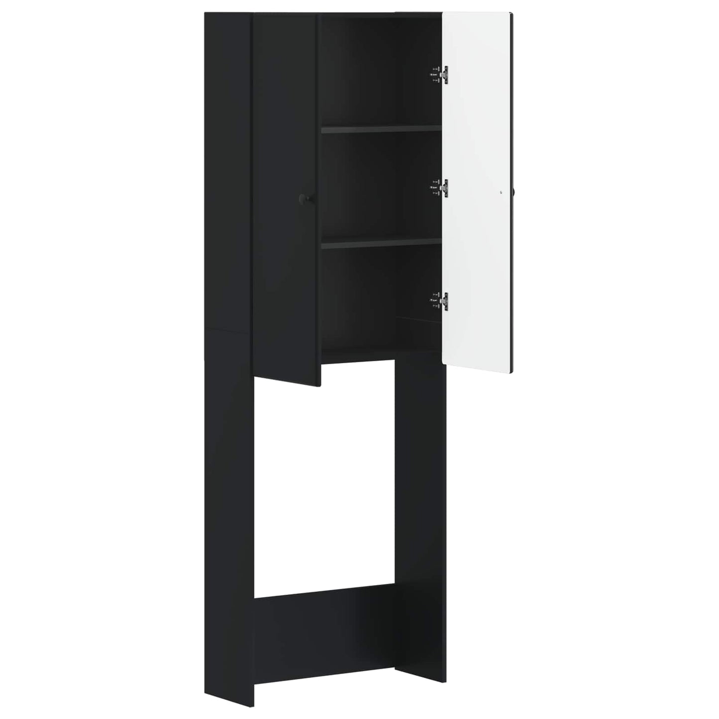 WC Szekrény BREDA Fekete 66 x 25,5 x 190 cm Szerelt Fa