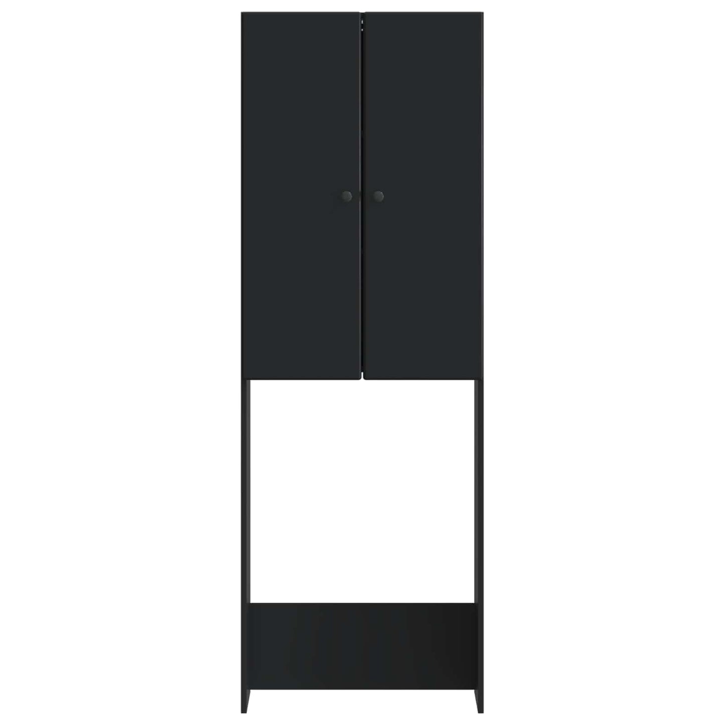 WC Szekrény BREDA Fekete 66 x 25,5 x 190 cm Szerelt Fa