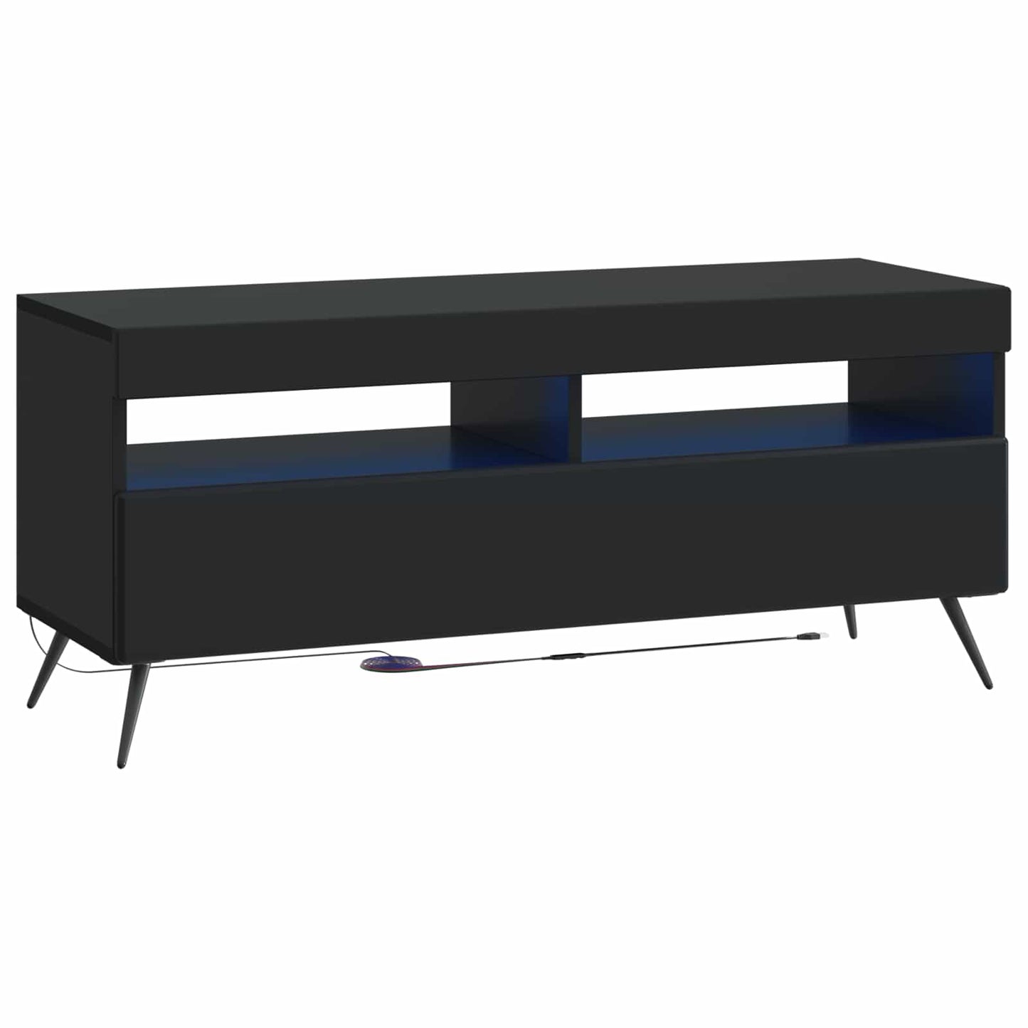 LED TV szekrény Fekete Szerelt Fa