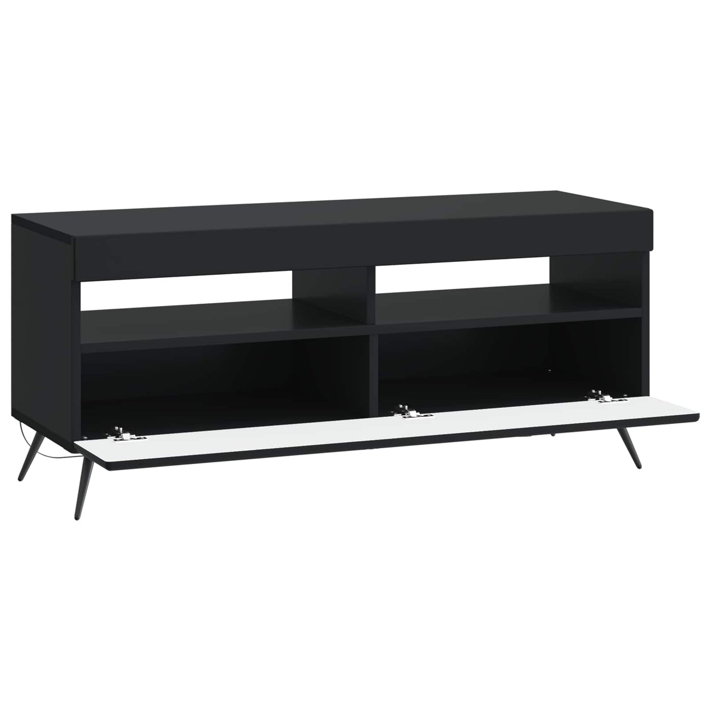 LED TV szekrény Fekete Szerelt Fa