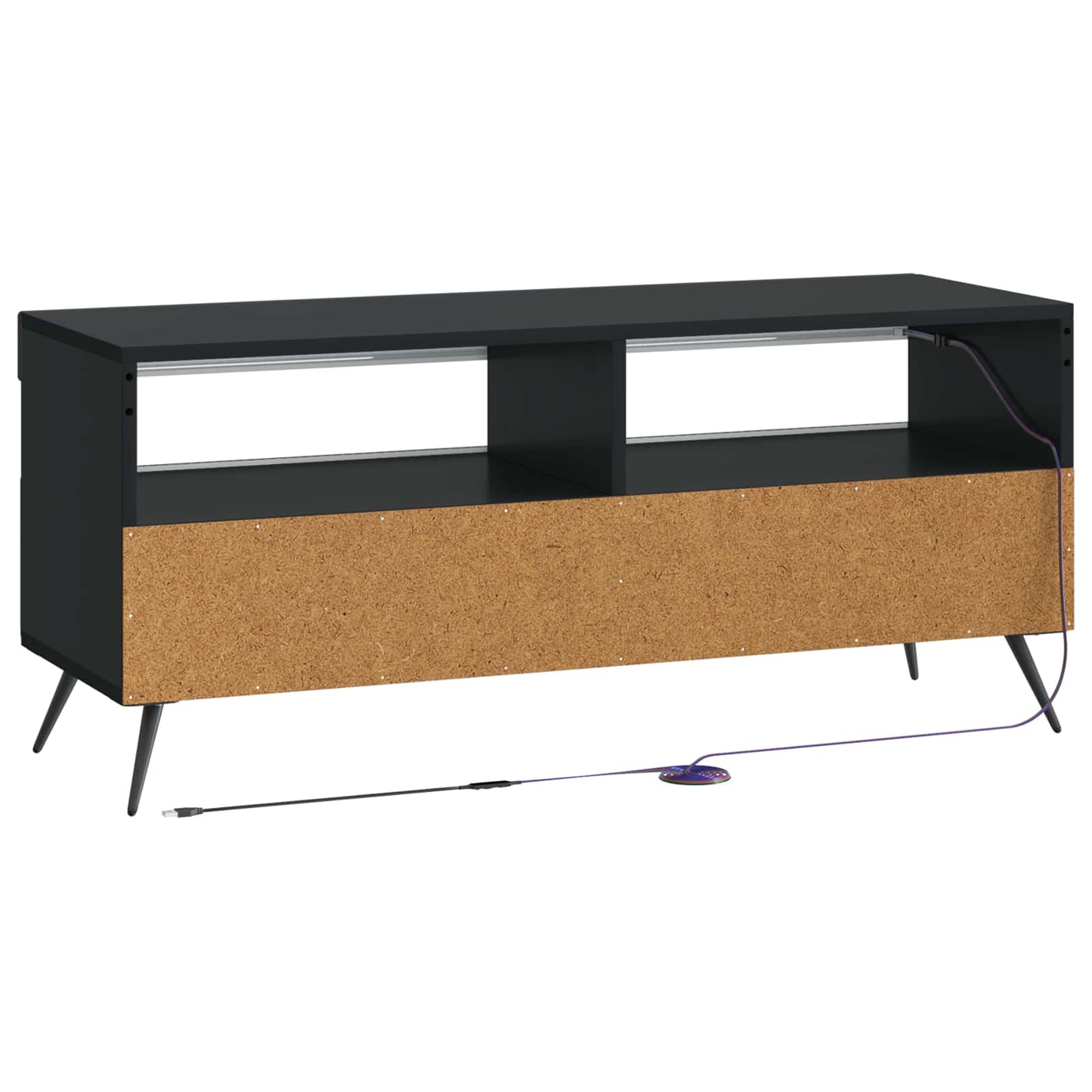 LED TV szekrény Fekete Szerelt Fa