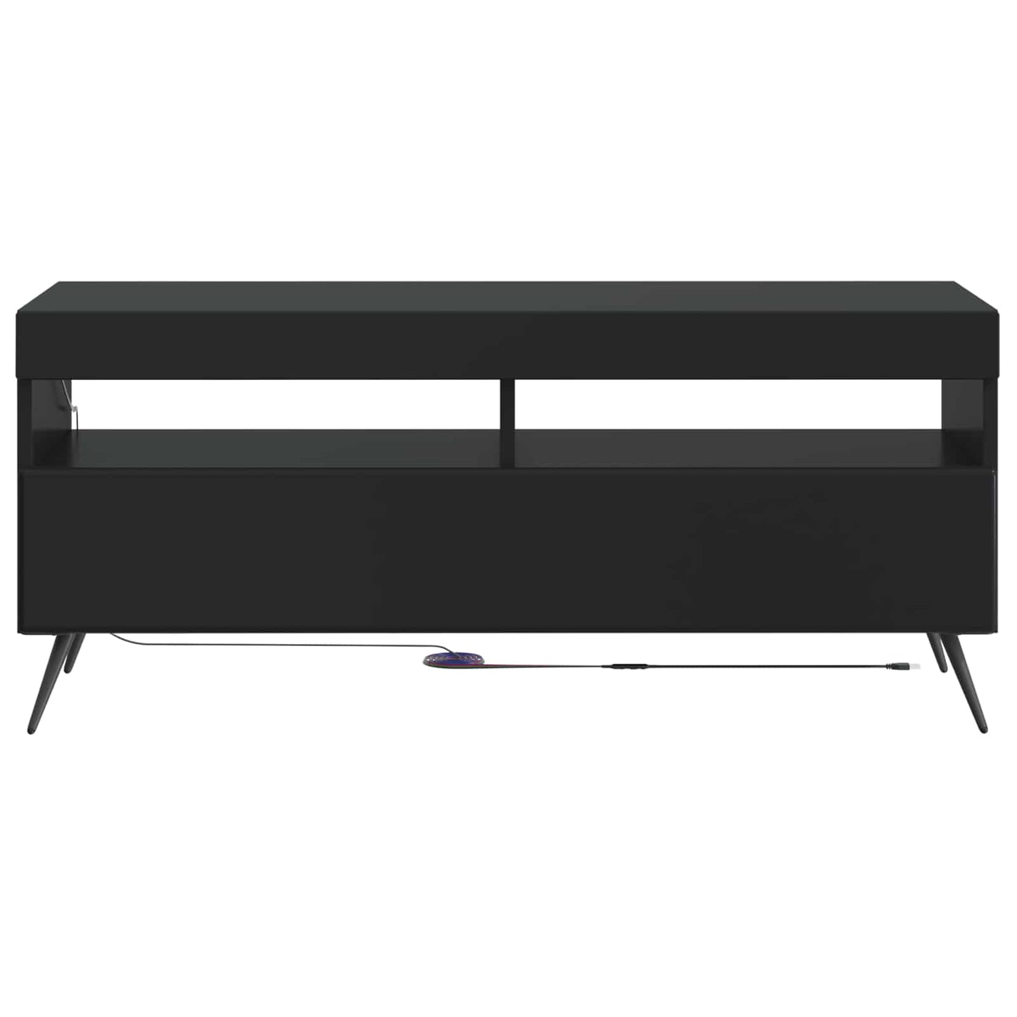 LED TV szekrény Fekete Szerelt Fa