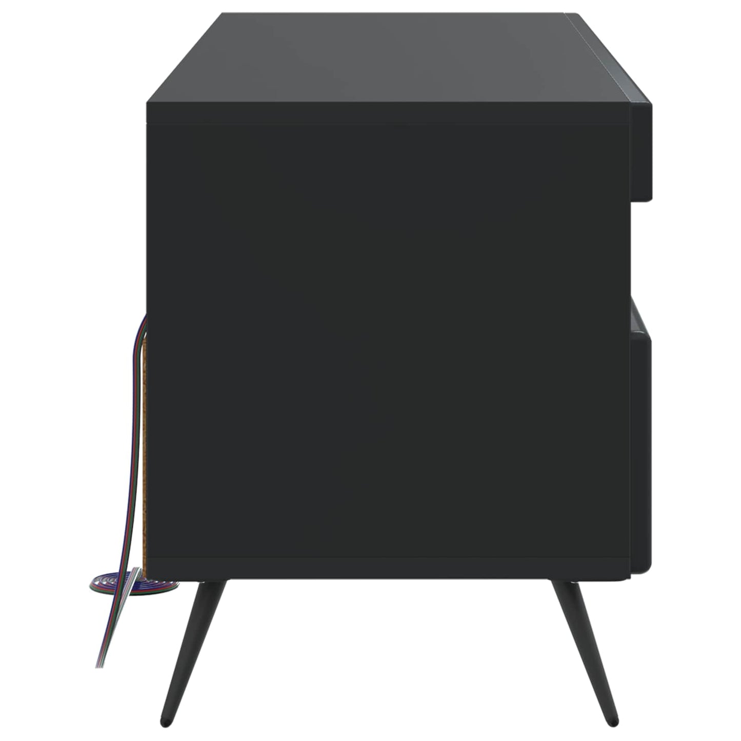LED TV szekrény Fekete Szerelt Fa
