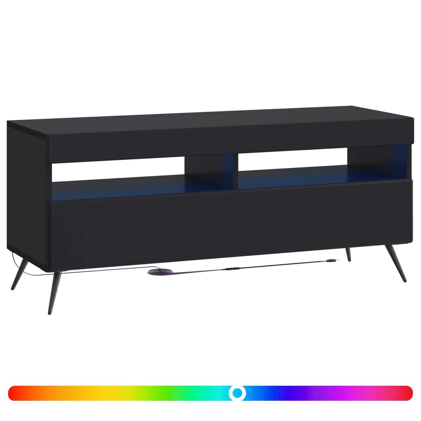 LED TV szekrény Fekete Szerelt Fa