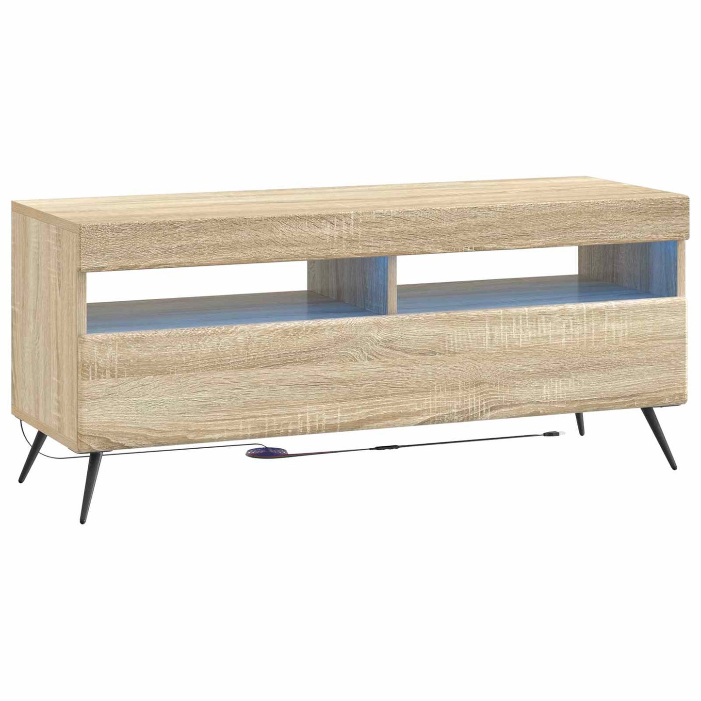 LED TV szekrény Sonoma Tölgy Szerelt Fa