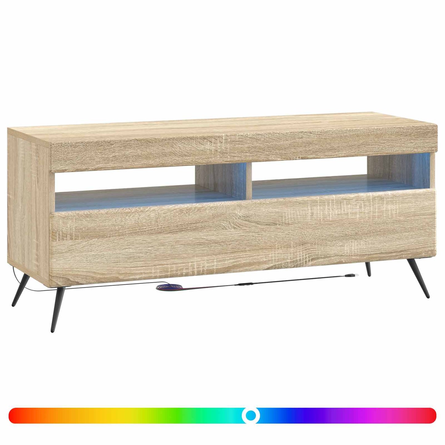 LED TV szekrény Sonoma Tölgy Szerelt Fa