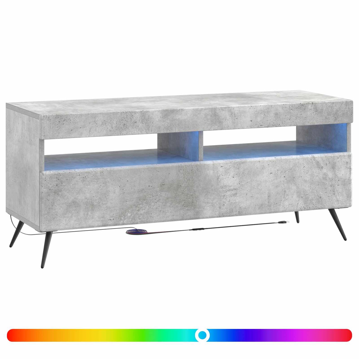 LED TV szekrény Betonszürke Szerelt Fa