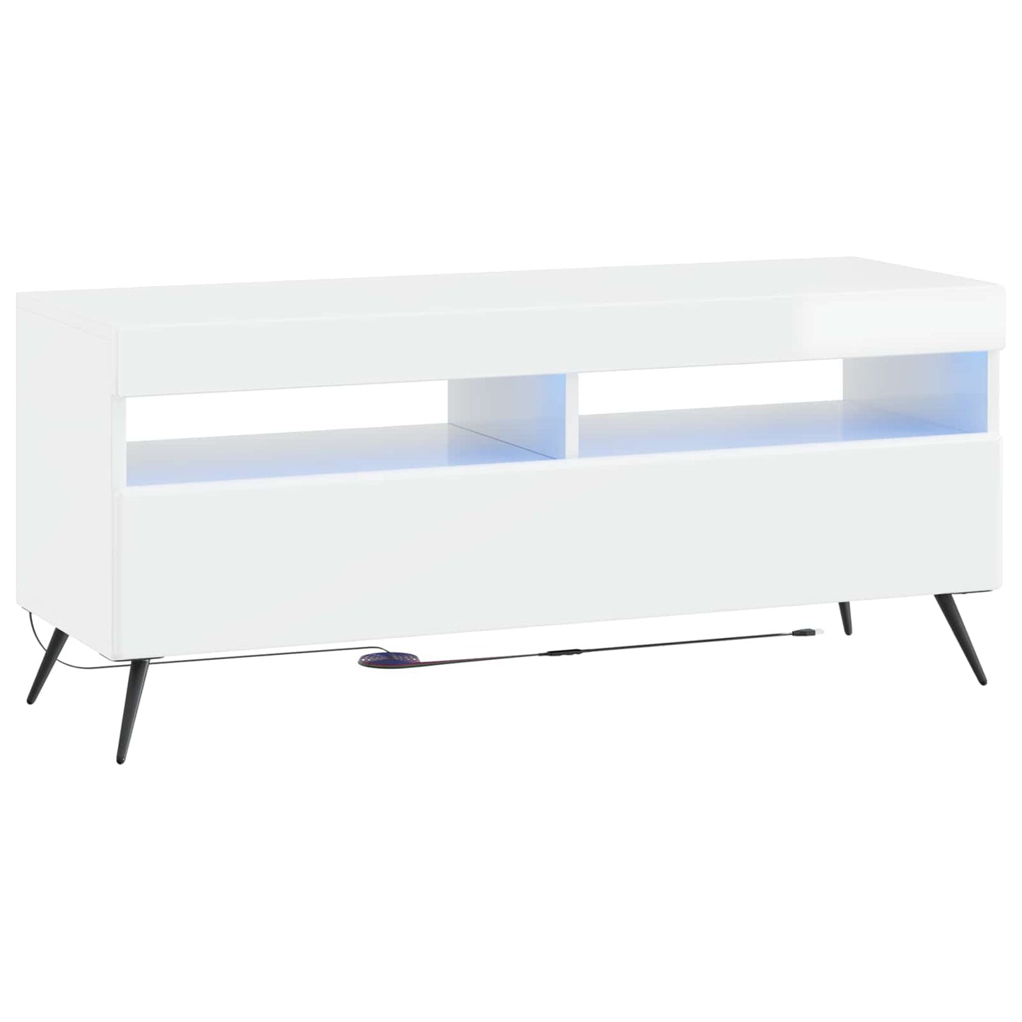 LED TV szekrény Magasfényű Fehér Szerelt Fa