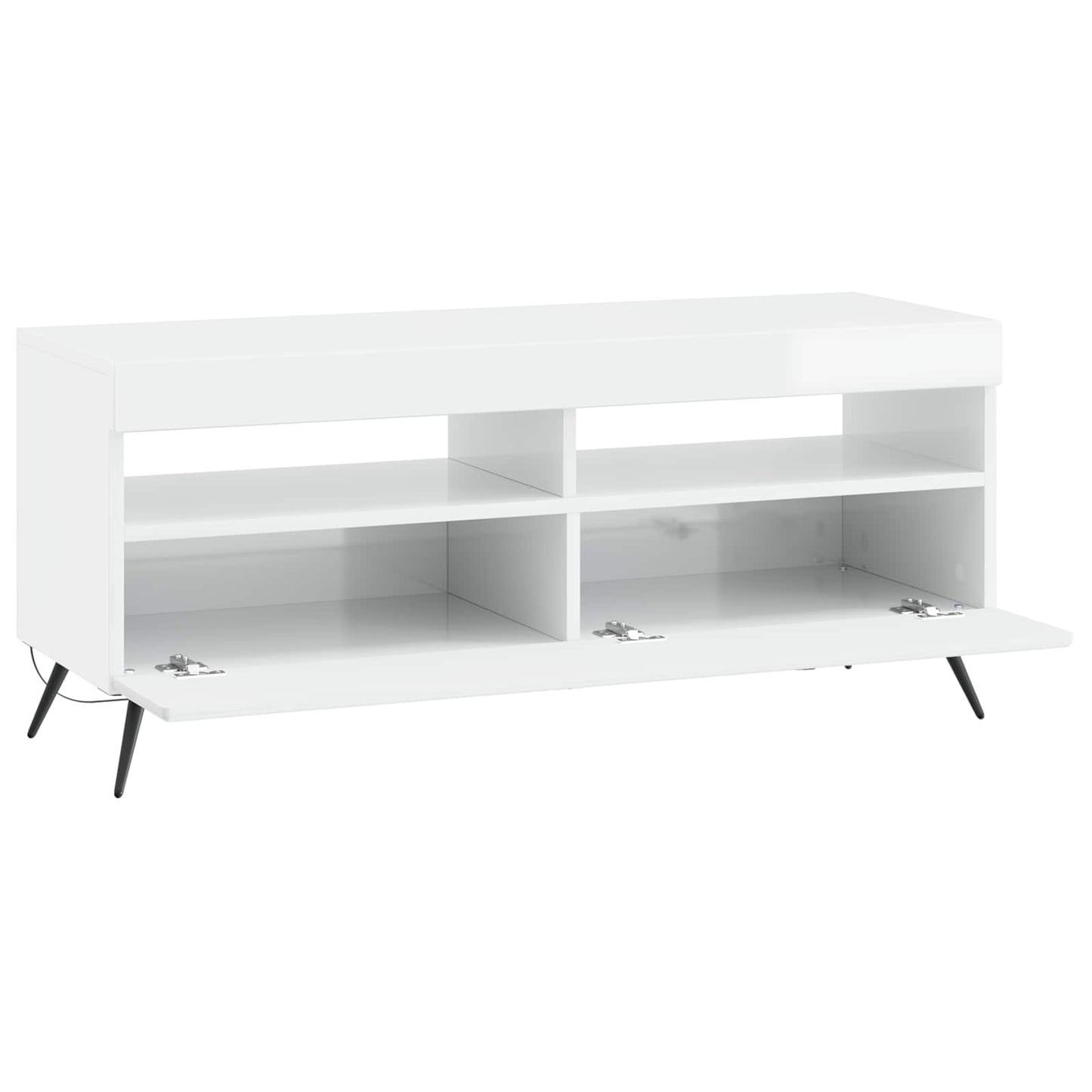 LED TV szekrény Magasfényű Fehér Szerelt Fa