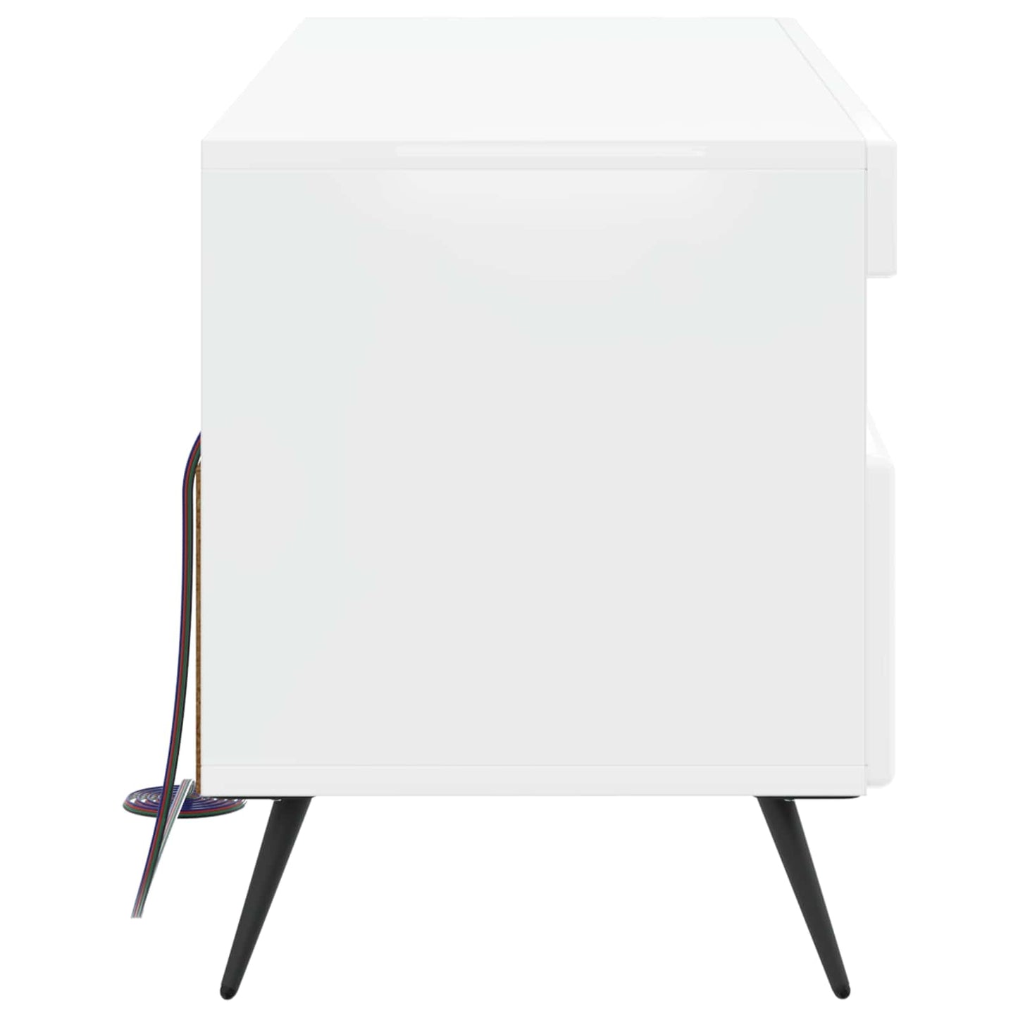 LED TV szekrény Magasfényű Fehér Szerelt Fa