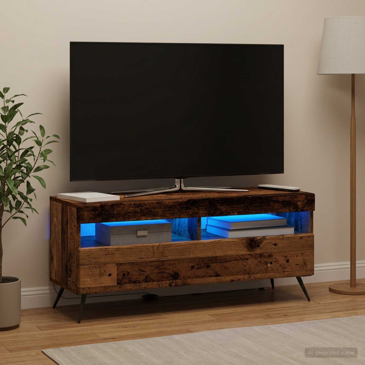 LED TV szekrény Antik Fa Szerelt Fa