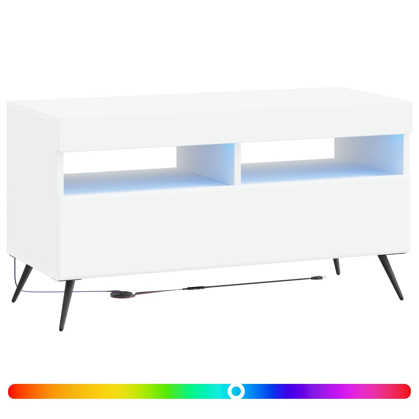 LED TV szekrény Fehér Szerelt Fa