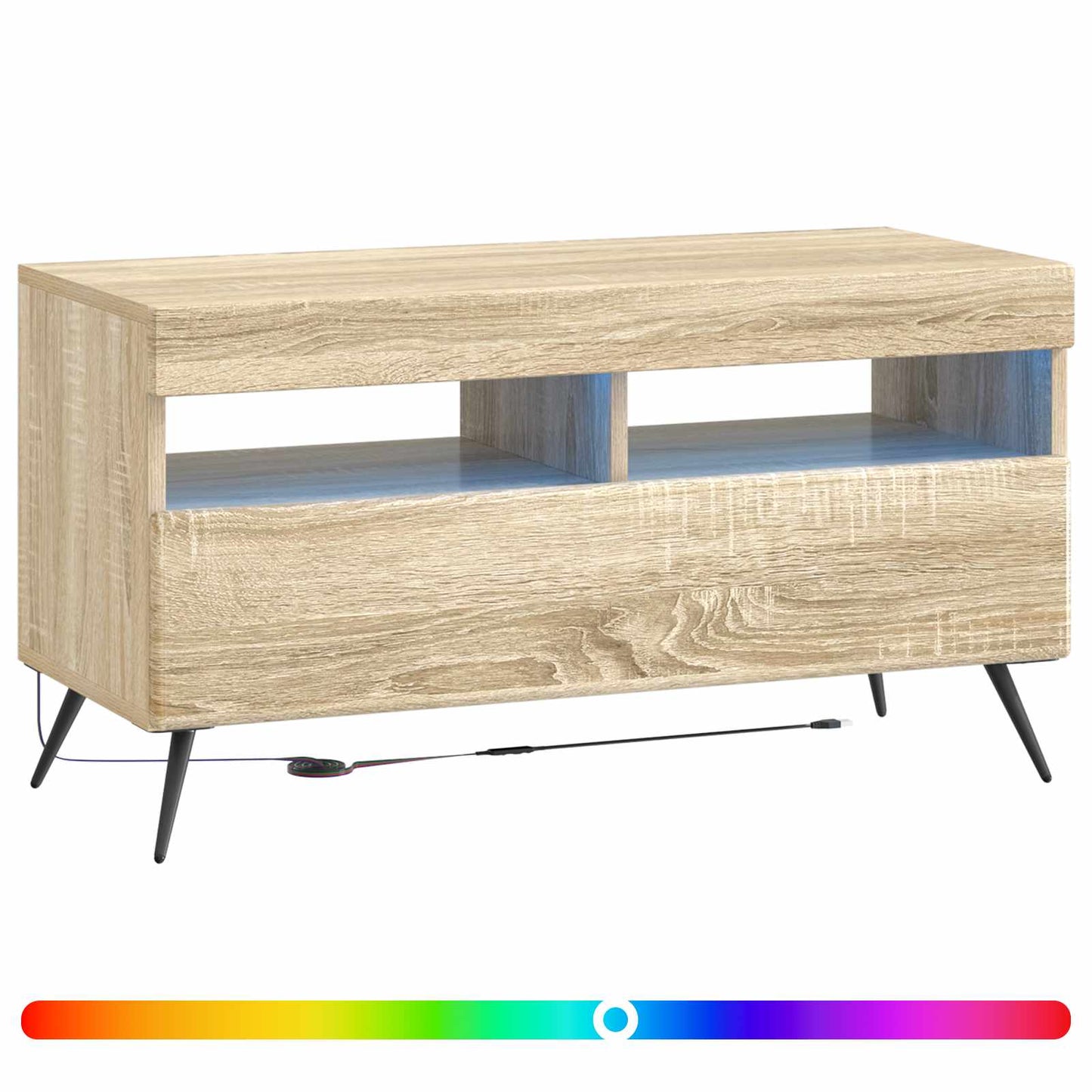 LED TV szekrény Sonoma Tölgy Szerelt Fa
