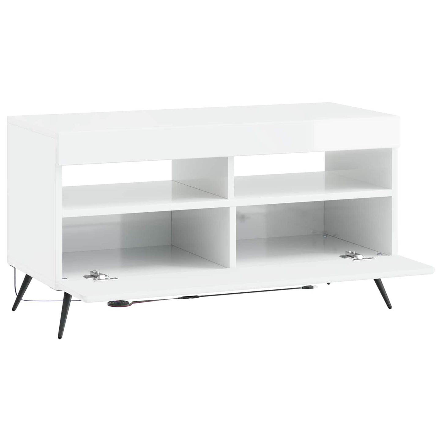 LED TV szekrény Magasfényű Fehér Szerelt Fa