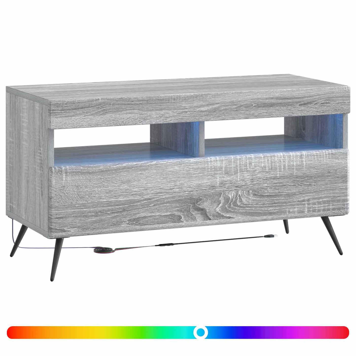 LED TV szekrény Szürke Sonoma Szerelt Fa